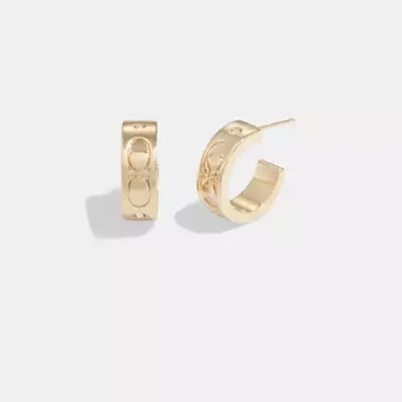 Coach Signature Huggie Earrings - Picture 1 of 3